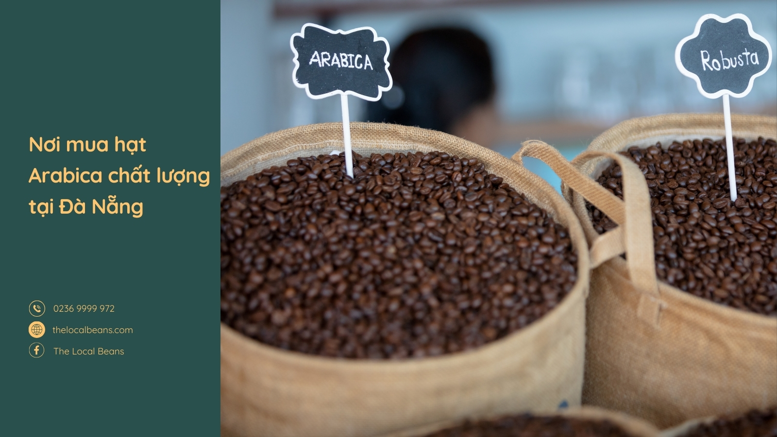 thúng đựng hạt cà phê arabica